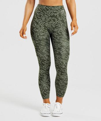 Legginsy Damskie Gymshark Treningowe Zielone | PL 2240ZUT